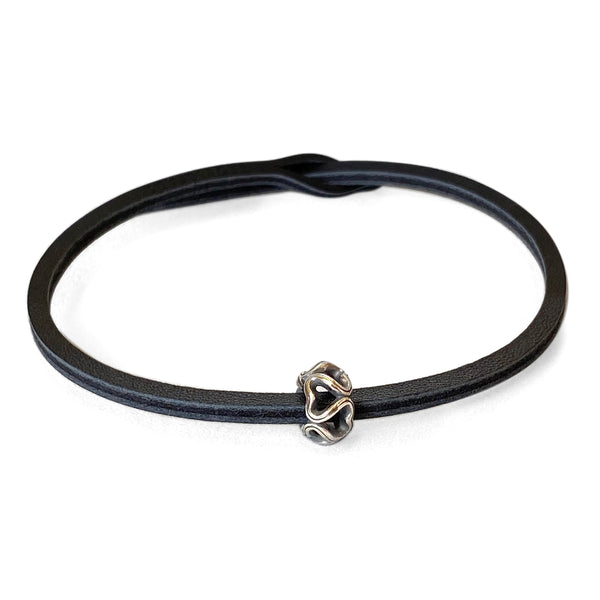 Connection Single Leather Bracelet Black