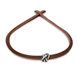 Lucky Knot Single Leather Bracelet Brown