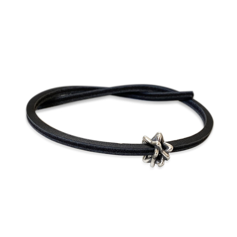 Stardust Single Leather Bracelet Black