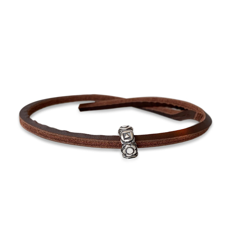 Seven Chakras Single Leather Bracelet Brown