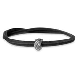 Savoy Knot Single Leather Bracelet Black