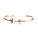 Gold Plated Bangle with 2 x Silver Spacers - BOM Bangle