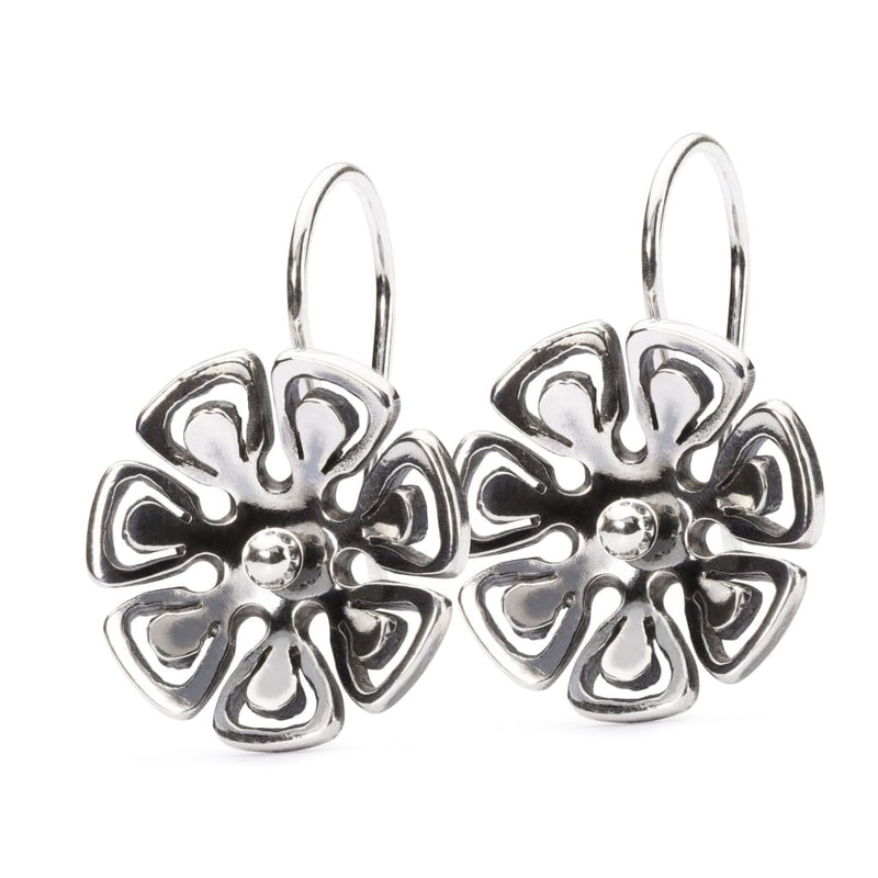 Graphic Flower Earrings with Silver Earring Hooks - BOM 
