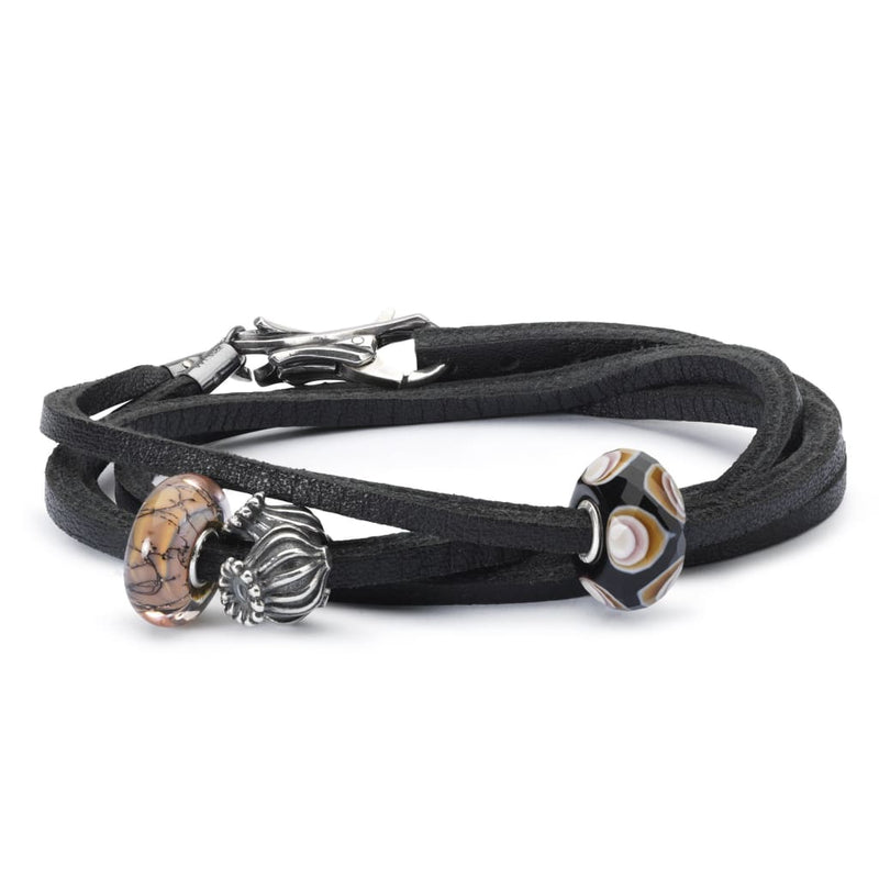Leather Bracelet Black/Silver - Bracelet