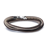Leather Bracelet Brown/Light Grey - Bracelet