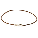 Leather Necklace Brown with Plain Lock - BOM Necklace