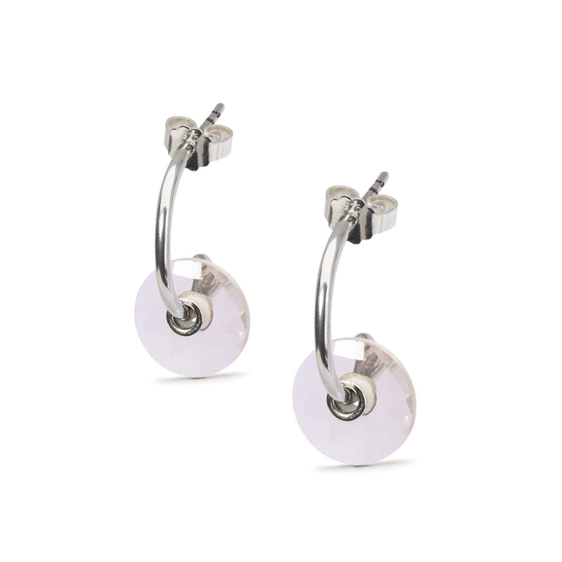 Rose Quartz Earrings with Silver Hooks with Twirl - BOM 