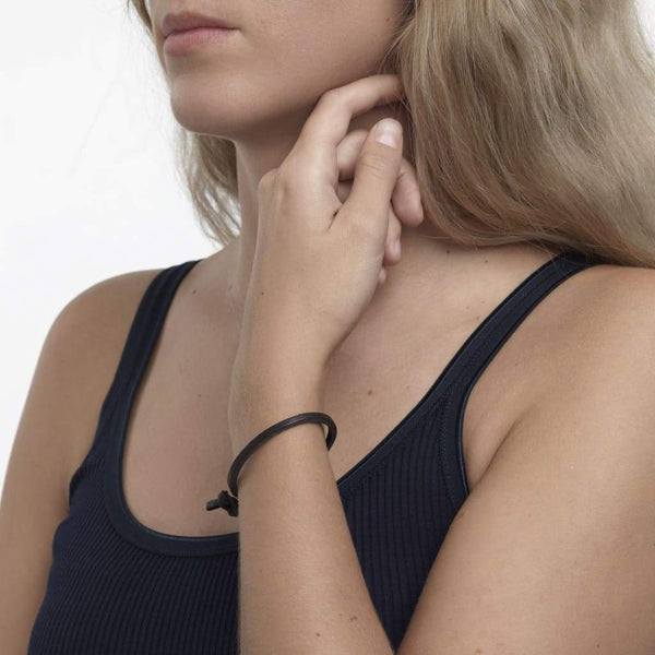 Single Leather Bracelet Black - Bracelet