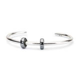 Sterling Silver Bangle with 2 x Oxidized Spacers - BOM 