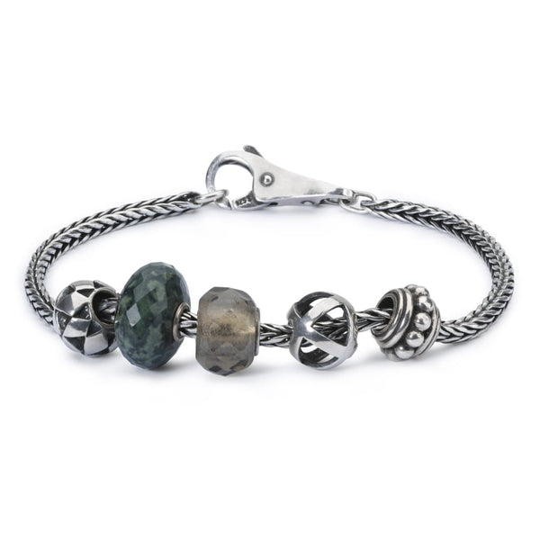 Sterling Silver Bracelet with Gemstones Glass and Sterling 