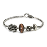 Sterling Silver Bracelet with Red Tiger Eye and Silver Beads