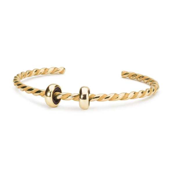 Twisted Gold Plated Bangle with 2 x Gold Spacers - BOM 